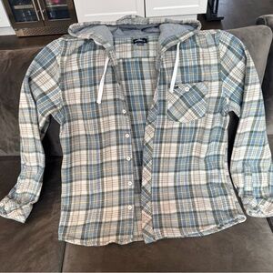 Men’s O’Neill Plaid Hooded Button-Up Shirt Jacket